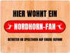 Hier wohnt ein Nordhorn-Fan Metallschild XXL in 28x38 cm Produktbild-Vorschau 1