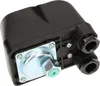 A black and silver mechanical pressure switch with green accents, shown from a slightly elevated angle against a white background. Voir les images du produit