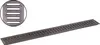 A long, narrow drainage grate with a close-up inset view of its pattern. Produktbild-Vorschau