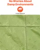 Close-up of a green waterproof fabric with water droplets on it, indicating its water-resistant properties. Anteprima dell’immagine prodotto