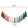 2 Stück (Farbe 7) Regenbogen Quaste Girlande Baumwolle Produktbild-Vorschau 2