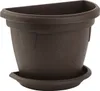 Wand Pflanzkübel mit Untersetzer 2,4L Braun Produktbild-Vorschau 1