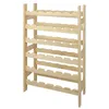A wooden wine rack with multiple shelves. Produktbild-Vorschau