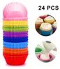 Cupcake-Förmchen aus Silikon, 24 Stück, wiederverwendbare Produktbild-Vorschau 1