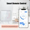 A smart thermostat and a smartphone displaying a control app are shown, with text overlay describing the product's features. Náhľad obrázku produktu