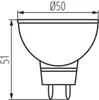A technical drawing of a light bulb with dimensions indicated. Náhľad obrázku produktu