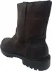 A brown leather boot shown from the side and back. Voir les images du produit