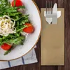 itenga 100x Bestecktasche aus Papier Kraftkarton Einweg mit Produktbild-Vorschau 2