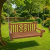 Schaukelbank TABEL - Holz Teak 120x70x61 cm | Hängebank Produktbild-Vorschau 3
