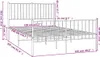 A line drawing diagram of a metal bed frame with dimensions indicated by text and lines. Náhled obrázku produktu