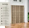 A bookshelf with product features listed on the left. Náhled obrázku produktu
