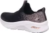 Side view of a black and gold Skechers Arch Fit D'Lux sneaker. Náhled obrázku produktu