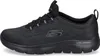 A side view of a black Skechers sneaker. Voir les images du produit