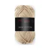 A ball of beige yarn with a black label. Produktbild-Vorschau