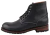 Das Bild zeigt einen schwarzen Stiefel der aus hochwertigem Material gefertigt ist. Der Stiefel ist von der Seite betrachtet und zeigt eine schlanke Form sowie eine robuste Sohle. Produktbild-Vorschau