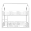 A white bunk bed with a house-like frame and railings. Anteprima dell’immagine prodotto