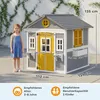 Outsunny Houten speelhuis voor kinderen met deur, 6 ramen Productafbeelding-voorbeeld 3