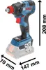 A Bosch Professional cordless impact driver with dimensions indicated. Produktbild-Vorschau
