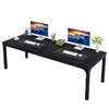 A black double desk with two computer setups. Náhľad obrázku produktu