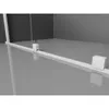 A close-up view of a shower enclosure's sliding door track and support components. Produktbild-Vorschau
