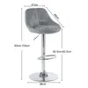 A diagram of a gray bar stool with dimensions indicated by text and lines. Anteprima dell’immagine prodotto