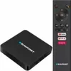 A Blaupunkt Android TV box and its remote control are shown against a white background. Produktbild-Vorschau