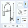 Diagrams and specifications for a kitchen faucet. Produktbild-Vorschau