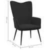 vidaXL Poltrona relax in velluto nero Anteprima dell’immagine prodotto 11