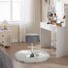 A vanity area with a makeup stool, desk, and nightstand. Produktbild-Vorschau