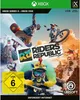 The image is a marketing image for the video game Riders Republic, showing various characters engaged in extreme sports like snowboarding and mountain biking. Produktbild-Vorschau