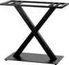 A black metal table base with an X-shaped support structure and a rectangular base plate. Podgląd zdjęcia produktu