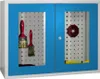 Stahl-Hängeschrank - 1 Sichtfenstertür - Rückwand gelocht - Produktbild-Vorschau 4
