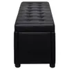 A black upholstered storage bench is shown from a side-angle against a white background. Podgląd zdjęcia produktu