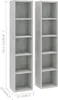 vidaXL Étagères CD 2 pcs. Gris béton 21x16x93,5 cm panneau Voir les images du produit 4