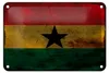 Blechschild Flagge Ghana 18x12cm Flag of Ghana Rost Produktbild-Vorschau 1