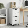 vidaXL Mobile su ruote Bianco 34 x 39 x 65,5 cm Legno Anteprima dell’immagine prodotto 3
