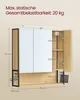 A diagram of a bathroom cabinet with dimensions and weight capacity indicated. Produktbild-Vorschau