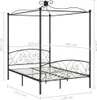 vidaXL Rama łóżka z baldachimem czarna metalowa 120 x 200 Podgląd zdjęcia produktu 5
