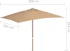 vidaXL Parasol avec mât en bois 200x300 cm Taupe Voir les images du produit 6
