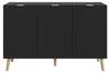 Sideboard 'Nand' mit 3 Türen 120 x 40 x 76 cm Schwarz Produktbild-Vorschau 2