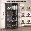 BROTTAR Schwarz Glasvitrine mit LED Beleuchtung 4 Ebenen Produktbild-Vorschau 6