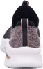 The back view of a black and rose gold Skechers sneaker. Náhled obrázku produktu
