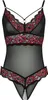 Spitzen-String-Bodysuit im Schritt - Schwarz/Rot Produktbild-Vorschau 4