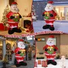 Aufblasbarer Weihnachtsmann 150cm mit Kranz LED Beleuchtung Produktbild-Vorschau 5