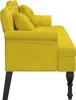 vidaXL Panca con cuscino giallo 120,5x65x75 cm in velluto Anteprima dell’immagine prodotto 7