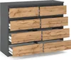 MRBLS_HOME Kommode mit 8 Schubladen Grau Matt / Wotan Eiche Produktbild-Vorschau 2