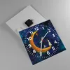 Wanduhr - Quadrat - Glasuhr - Mädchen auf der Mond - Produktbild-Vorschau 2