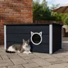QLS Zateplený dřevěný domek pro kočky 73×52×38cm se závěsem Náhled obrázku produktu 2