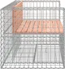 [Home] Gartenbank aus Gabionen 143x71x65,5 cm Massivholz Produktbild-Vorschau 4