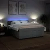 vidaXL Boxspringbett mit Matratze Hellgrau 180x200 cm Stoff Produktbild-Vorschau 5